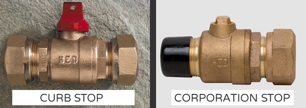 Left: Curb Stop; Right: Corporation Stop